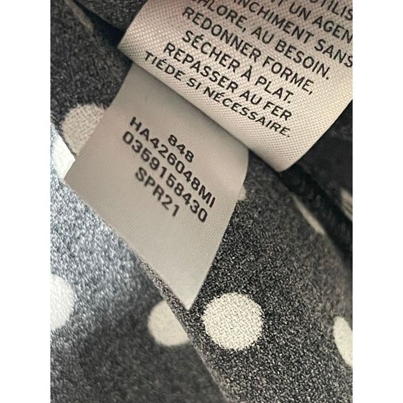 NWT Halogen Scoop Neck Woven Shell Top In Black- Ivory Air Dot Size XS - Picture 6 of 16